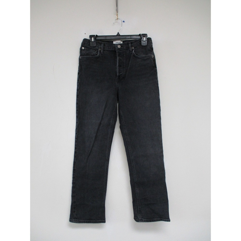 AGOLDE Jeans Women 27x26 Gray High Rise Straight Leg Relaxed Button Fly Denim